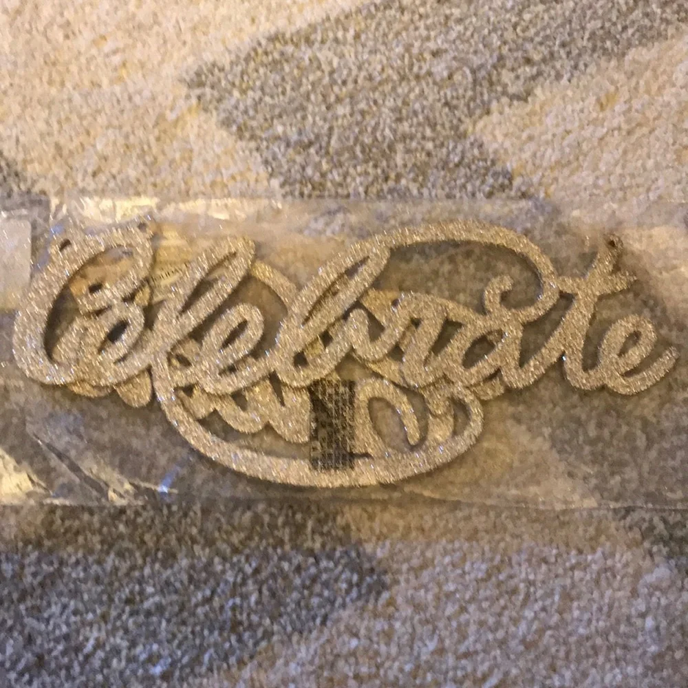 NEW Celebrate and Cheers Glitter Decoration